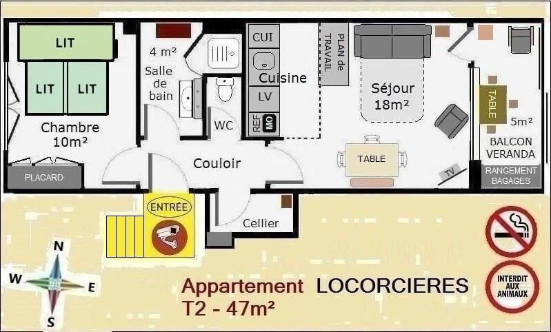 Plan appartement de location Orcières Merlette