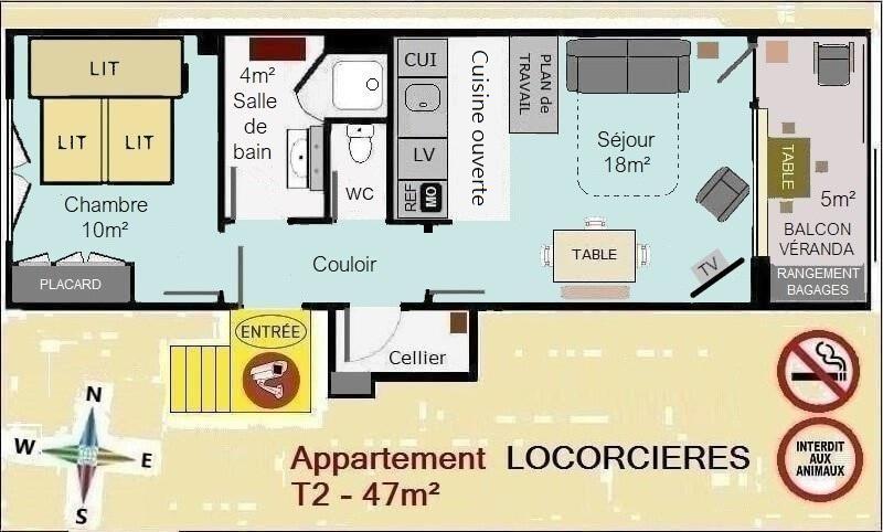 Plan appartement de location Orcières Merlette